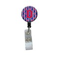 Carolines Treasures Letter D Football Harvard Crimson and Yale Blue Retractable Badge Reel CJ1076-DBR
